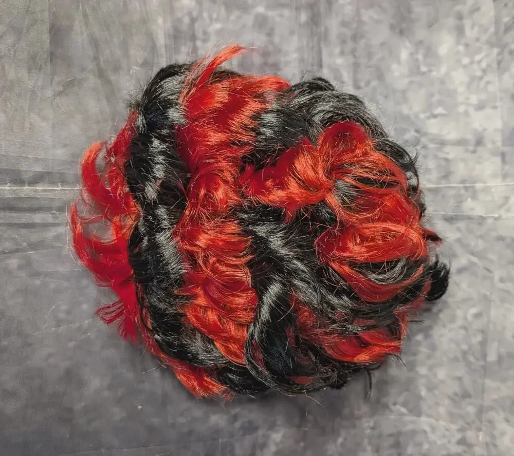Black & Red Wig Halloween Unisex Costume Accessory Curly